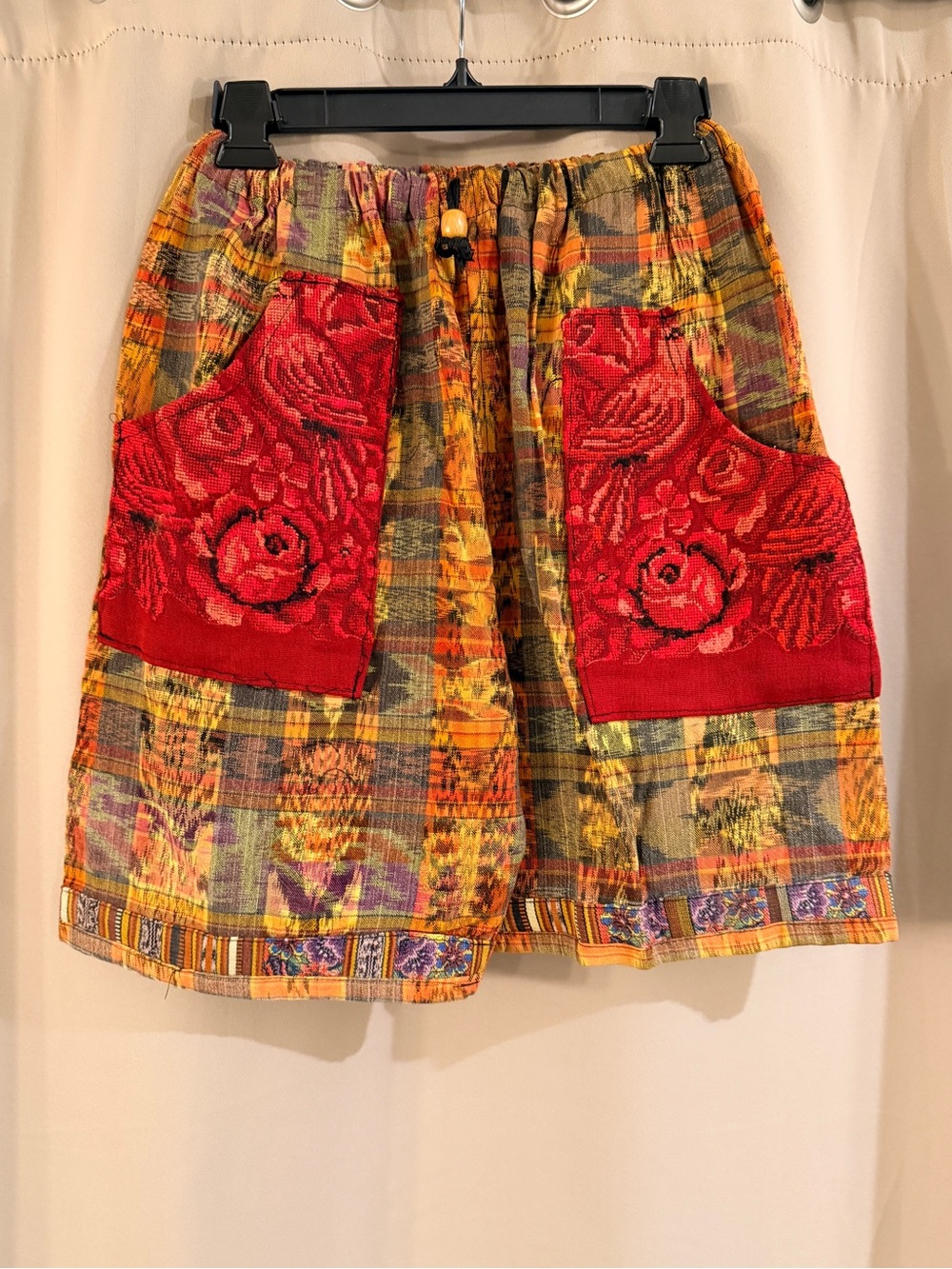 Talla Patchwork Floral Pocket Shorts in Red and Multicolor